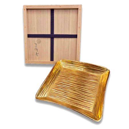 中川浄益　金色四方菓子盆